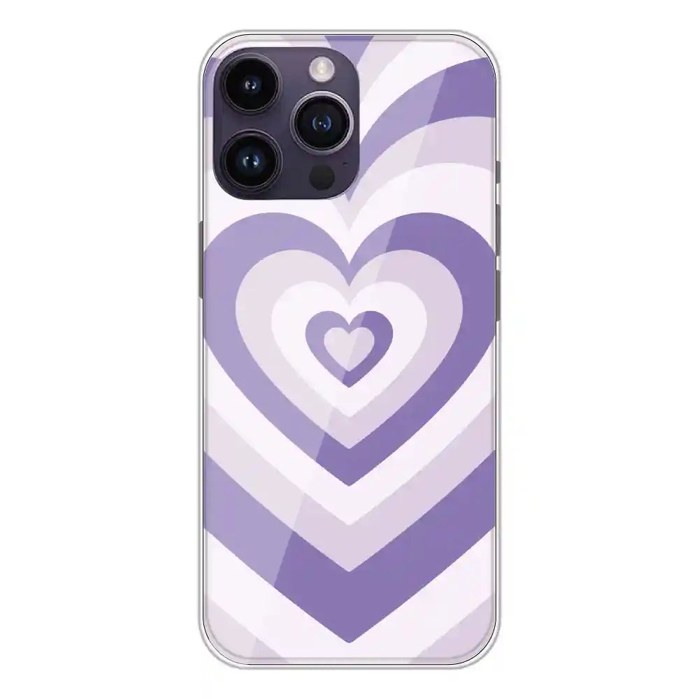 Dark Purple Hearts - Printed Silicone Case For Apple iPhone 14 Pro Max