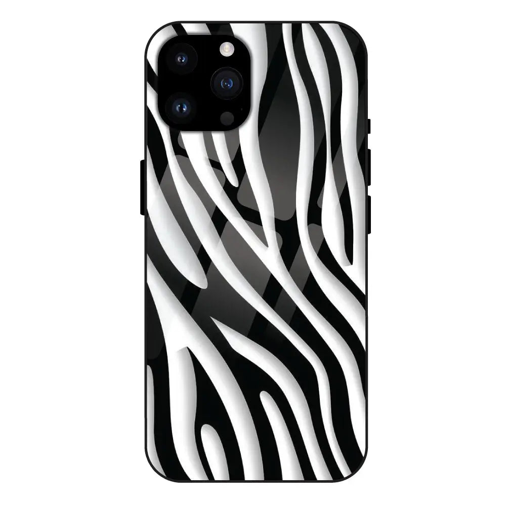 Zebra Print - Glass Case For Apple iPhone 14 Pro Max