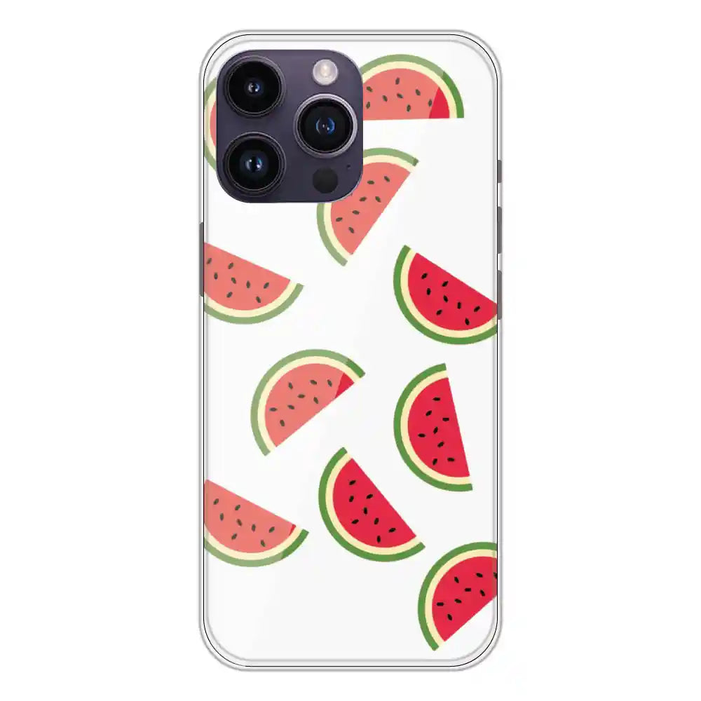 Watermelons - Clear Printed Silicone Case For Apple iPhone 14 Pro Max