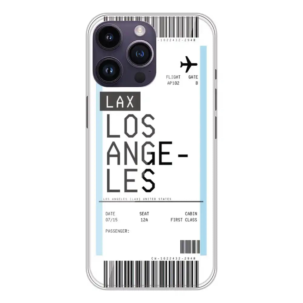 Los Angeles Ticket - Clear Printed Silicone Case For Apple iPhone 14 Pro Max