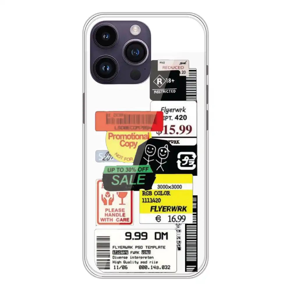 Sales - Clear Printed Silicone Case For Apple iPhone 14 Pro Max