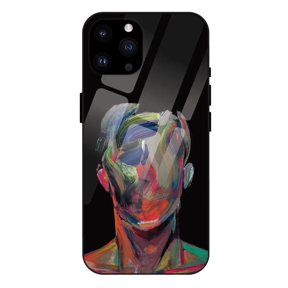 Face Oil Painting - Glass Case For Apple iPhone 14 Pro Max