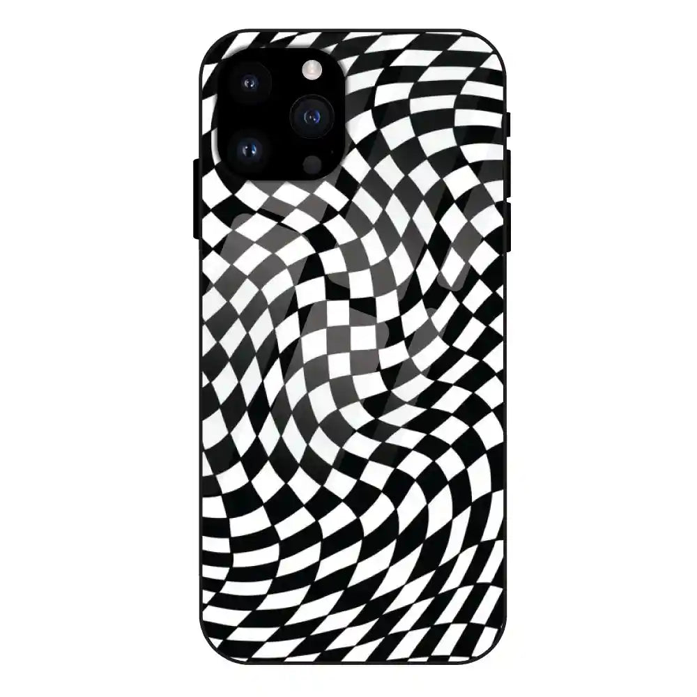 Checks - Glass Case For Apple iPhone 14 Pro Max