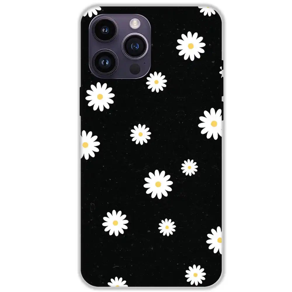 White And Black Flower - Hard Cases For Apple iPhone 14 Pro Max