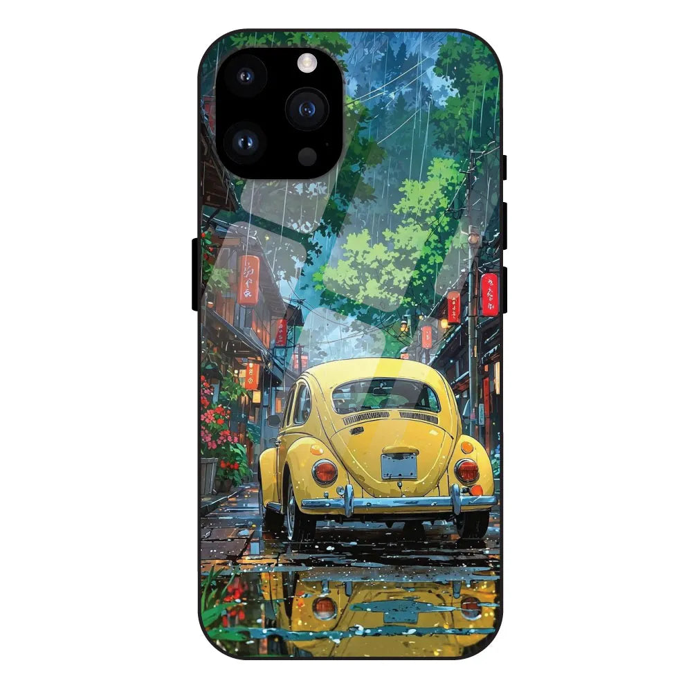 'Yellow Bettle - Glass Case For Apple iPhone 14 Pro Max