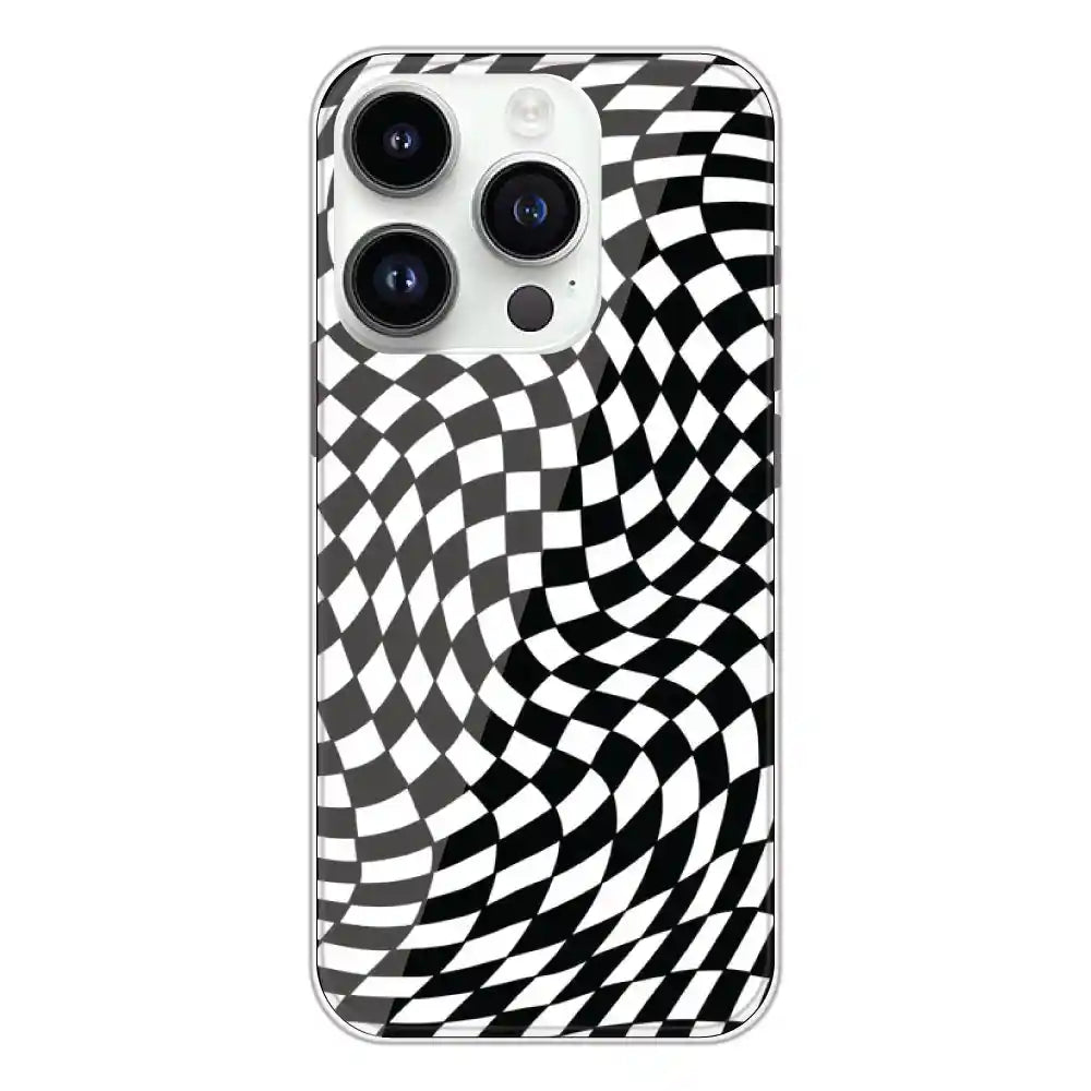 Checks - Printed Silicone Case For Apple iPhone 14 Pro