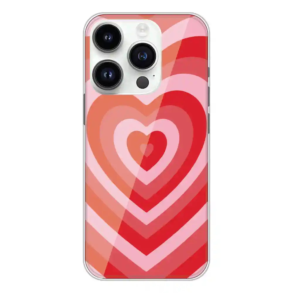 Red Hearts - Printed Silicone Case For Apple iPhone 14 Pro