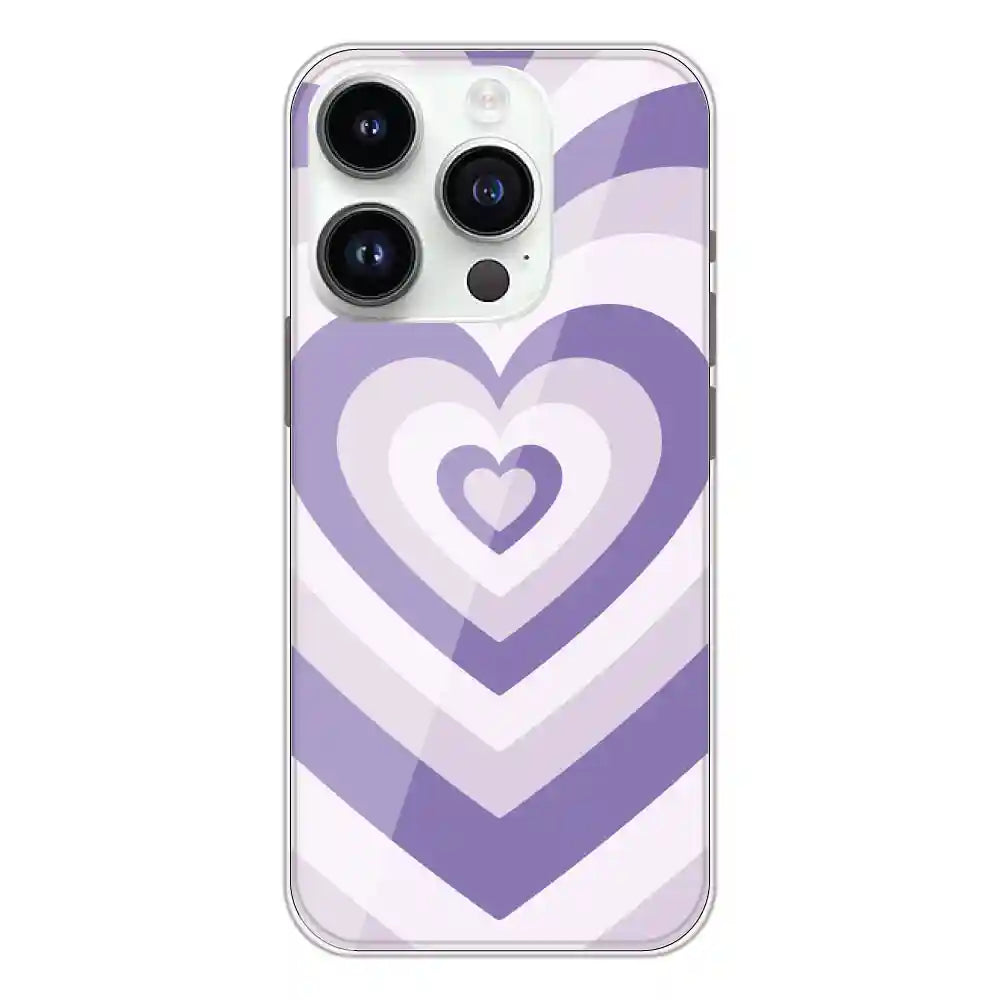 Dark Purple Hearts - Printed Silicone Case For Apple iPhone 14 Pro