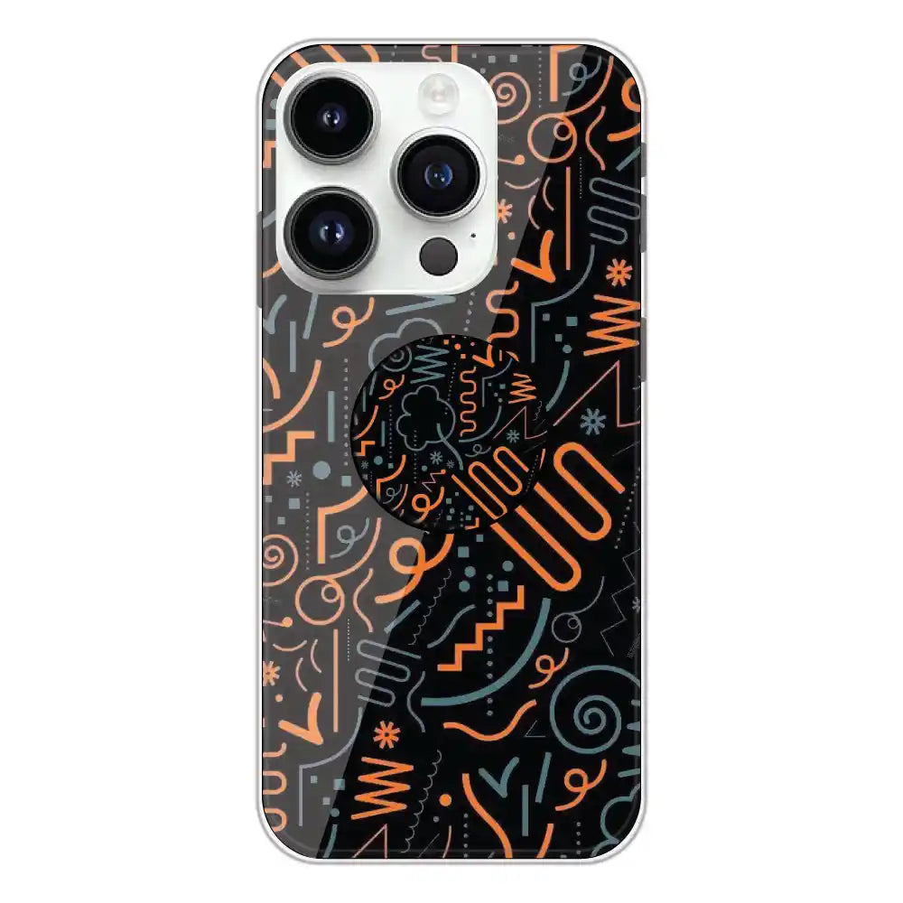 Orange Graffiti - Silicone Grip Case For Apple iPhone 14 Pro