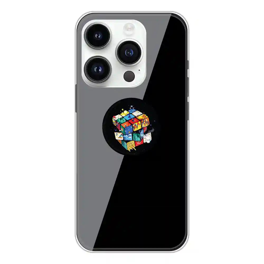 Rainbow Cube - Silicone Grip Case For Apple iPhone 14 Pro