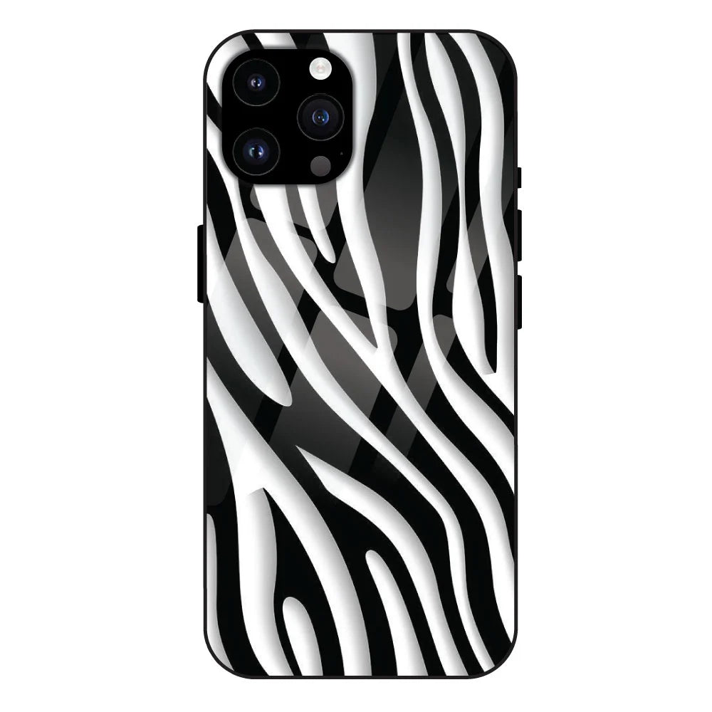 Zebra Print - Glass Case For Apple iPhone 14 Pro