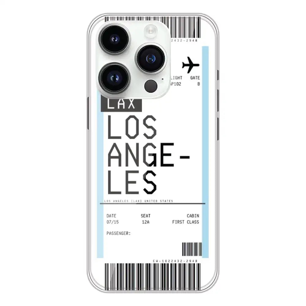 Los Angeles Ticket - Clear Printed Silicone Case For Apple iPhone 14 Pro