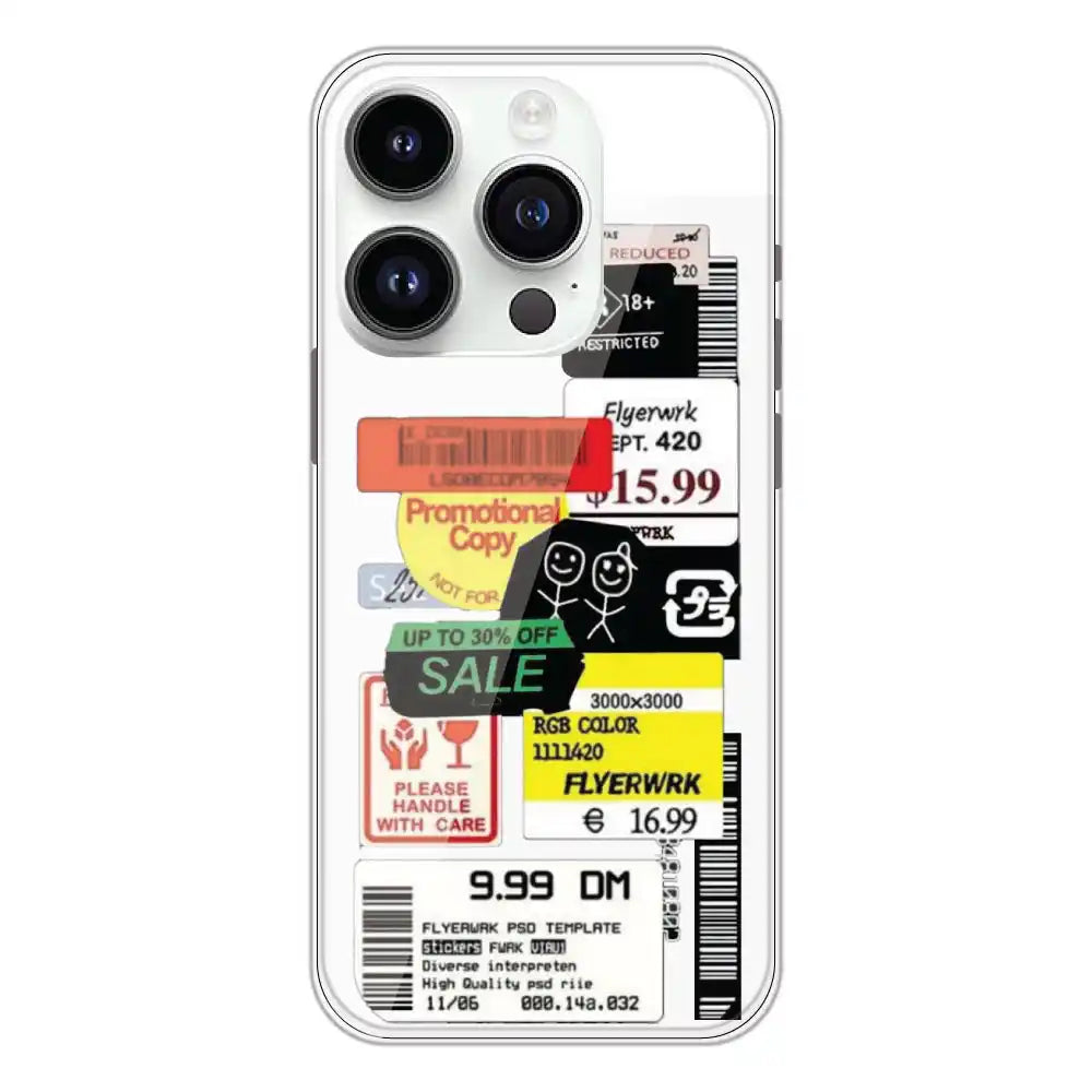 Sales - Clear Printed Silicone Case For Apple iPhone 14 Pro