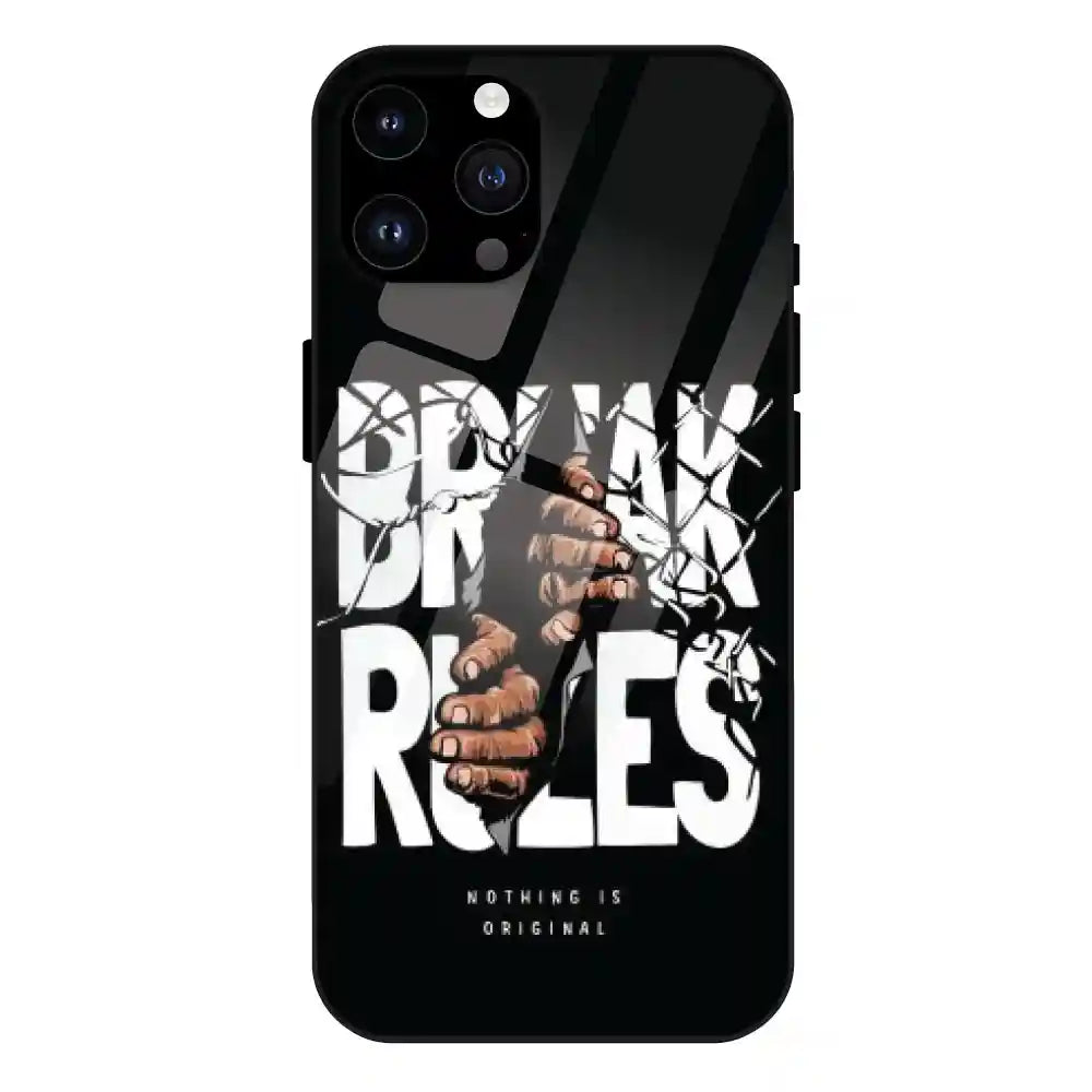 Break Rules - Glass Case For Apple iPhone 14 Pro
