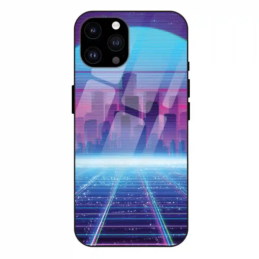 Cityscape Synthwave - Glass Case For Apple iPhone 14 Pro