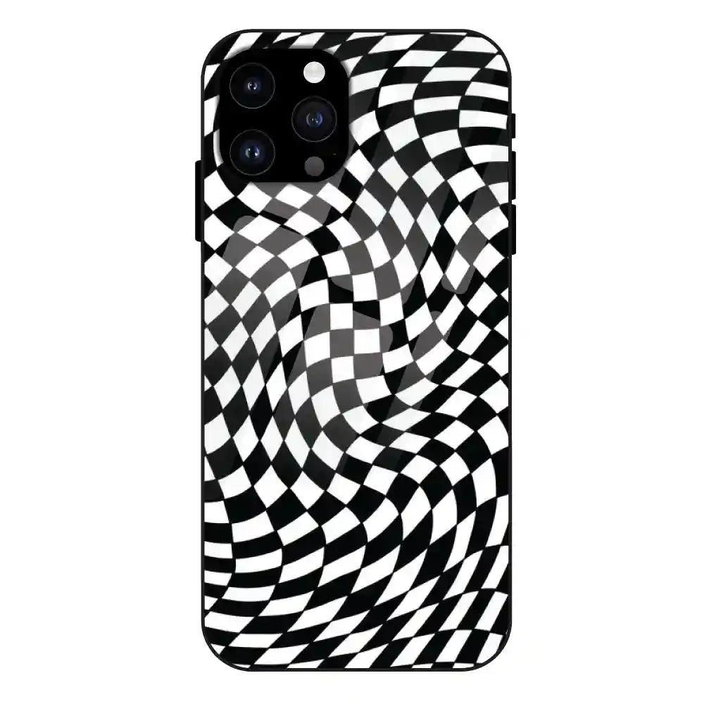 Checks - Glass Case For Apple iPhone 14 Pro