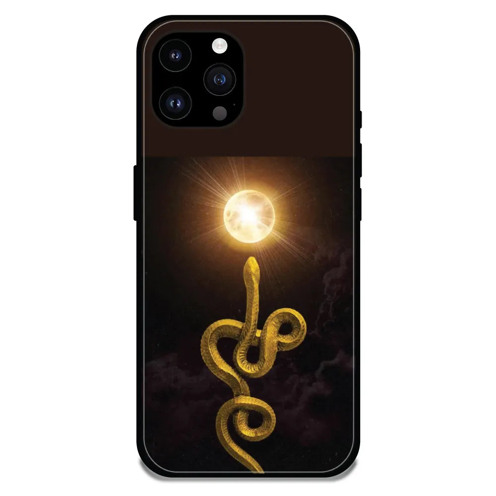 'Golden Serpent - Glossy Metal Silicone Case For Apple iPhone 14 Pro