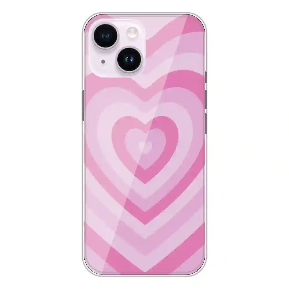 Pink Hearts - Printed Silicone Case For Apple iPhone 14