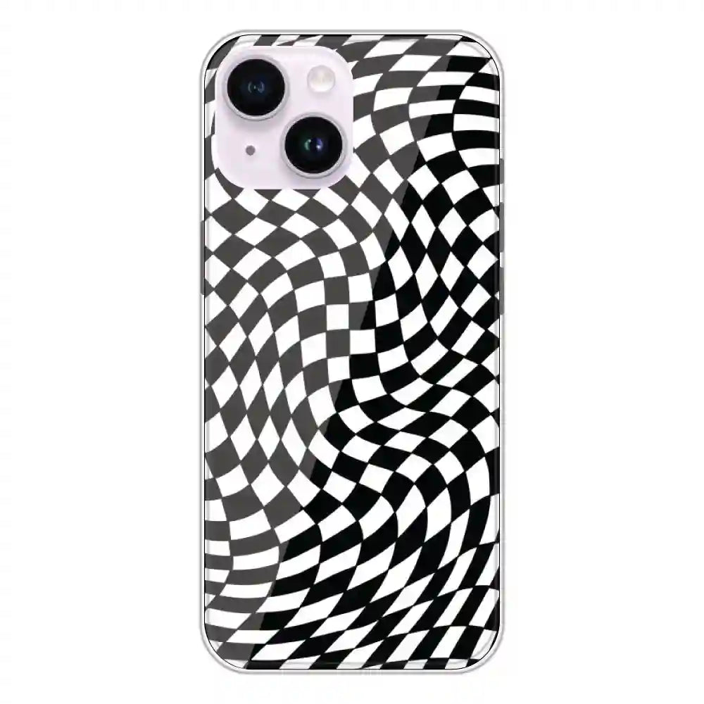 Checks - Printed Silicone Case For Apple iPhone 14