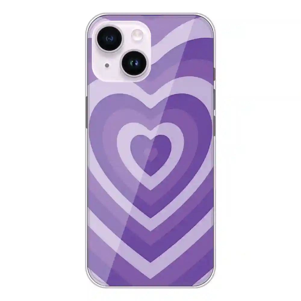 Purple Hearts - Printed Silicone Case For Apple iPhone 14
