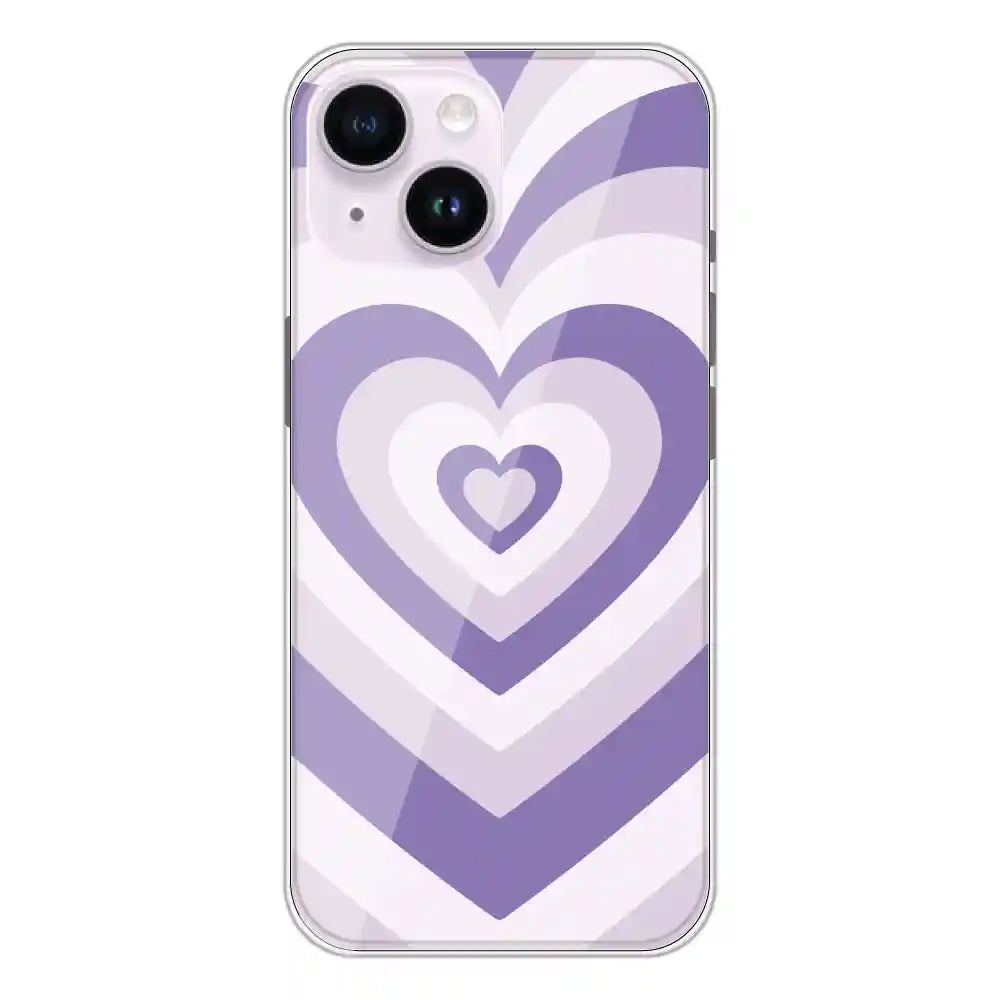 Dark Purple Hearts - Printed Silicone Case For Apple iPhone 14