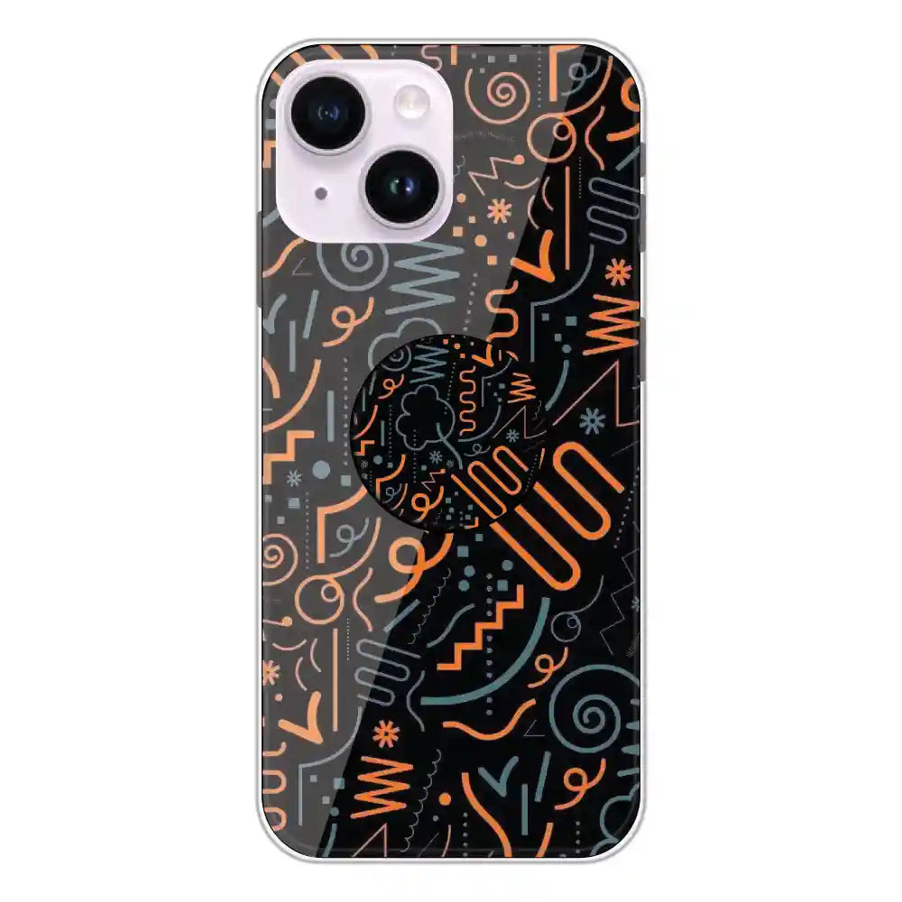 Orange Graffiti - Silicone Grip Case For Apple iPhone 14