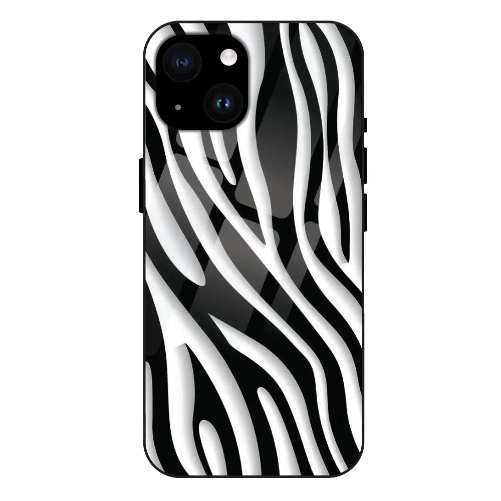 'Zebra Print - Glass Case For Apple iPhone 14