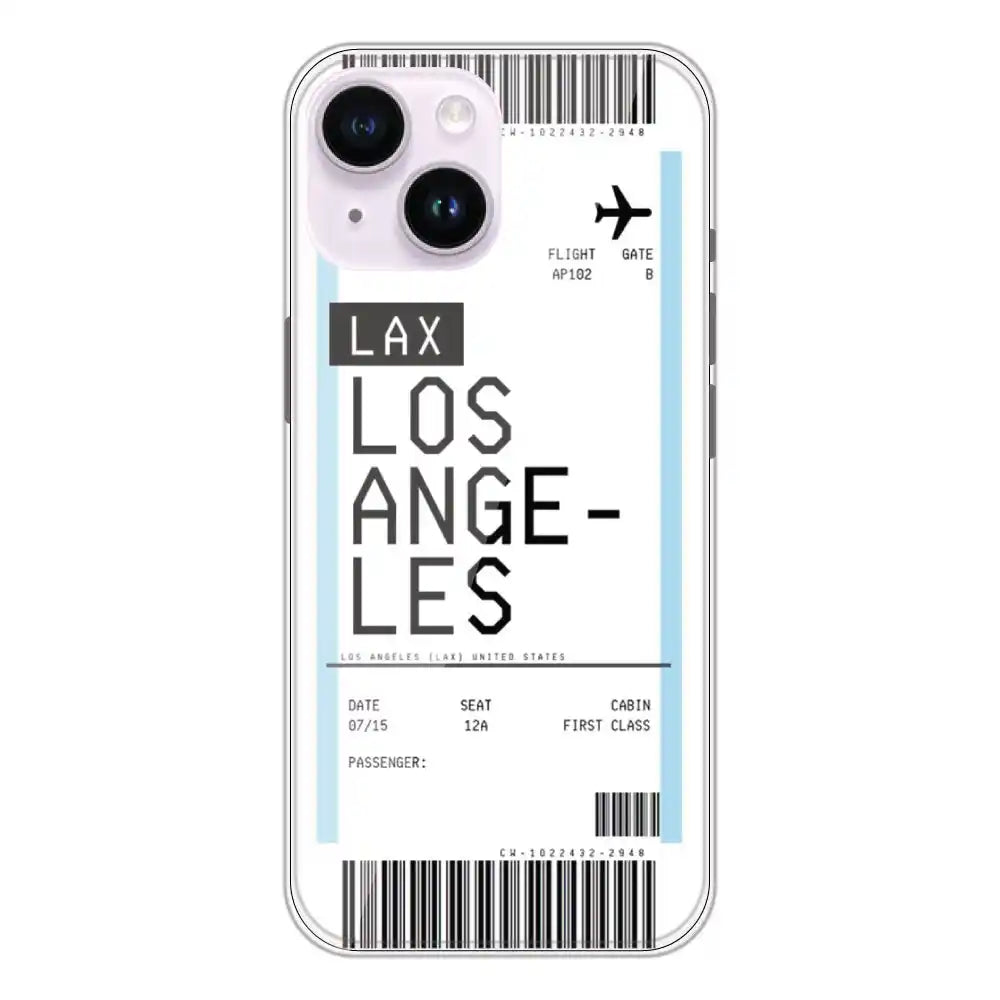 Los Angeles Ticket - Clear Printed Silicone Case For Apple iPhone 14