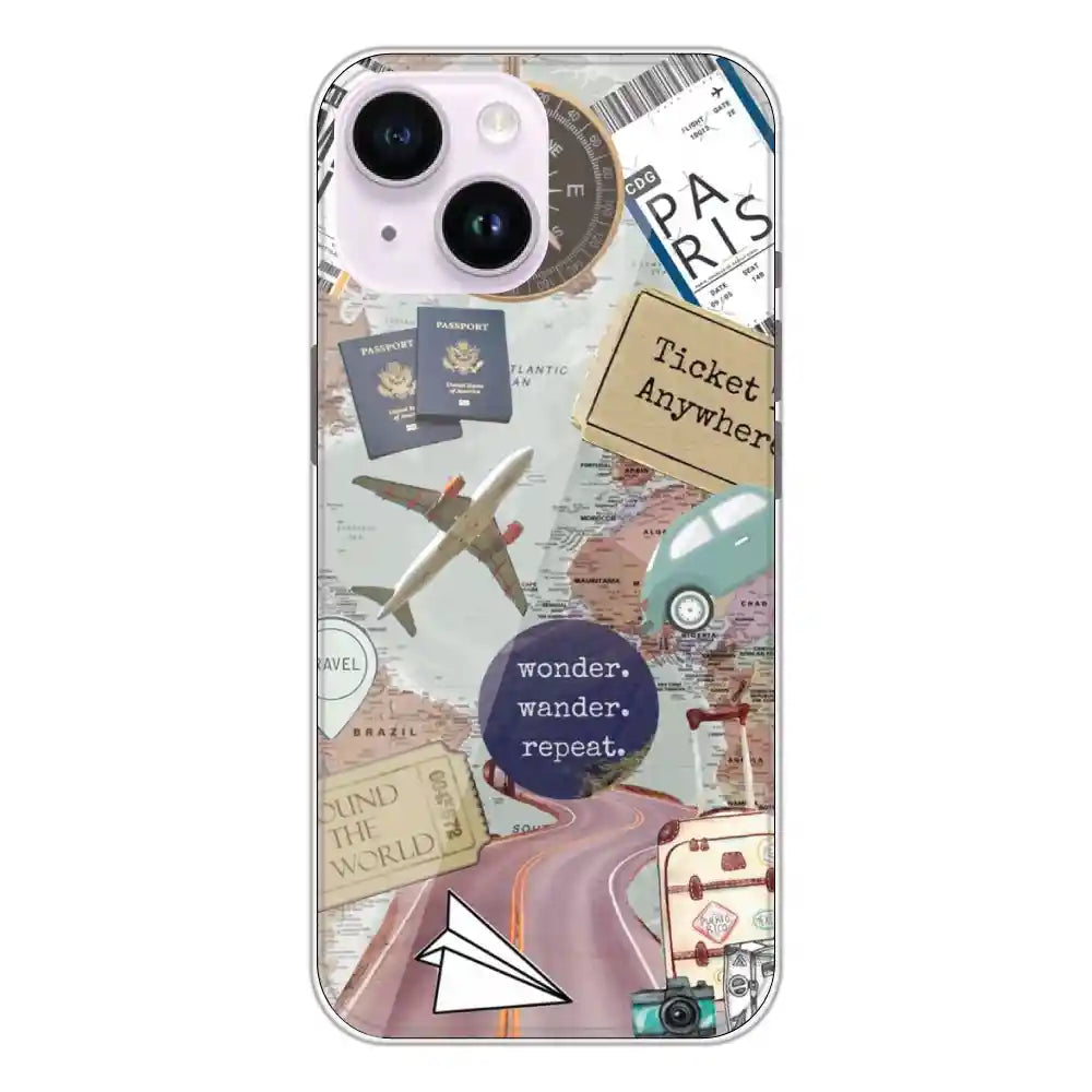 Travel Collage - Silicone Case For Apple iPhone Models apple iphone 14