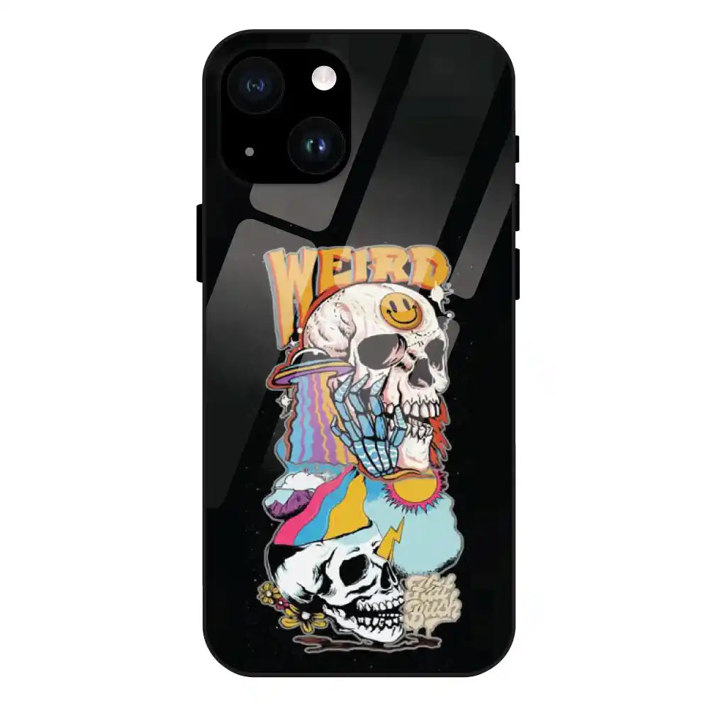 'Weird Skull Graffiti - Glass Case For Apple iPhone 14