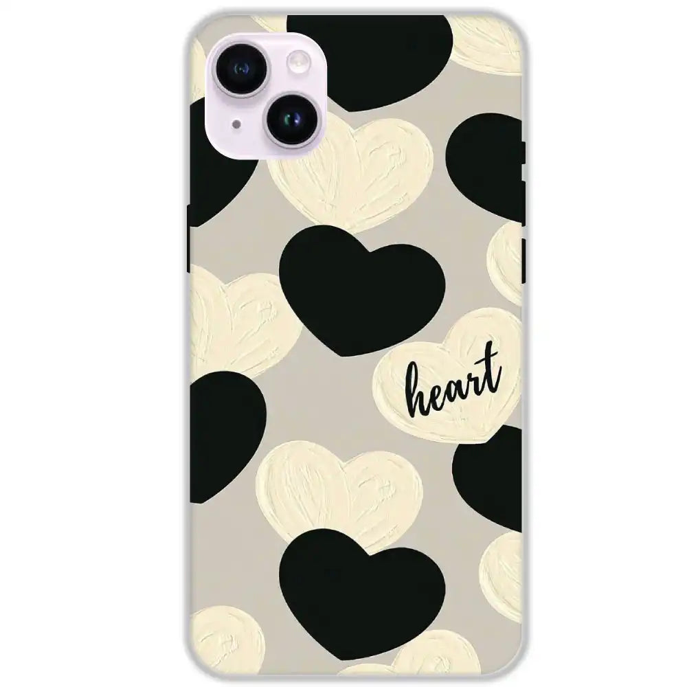 Black And White Heart - Hard Cases For Apple iPhone 14