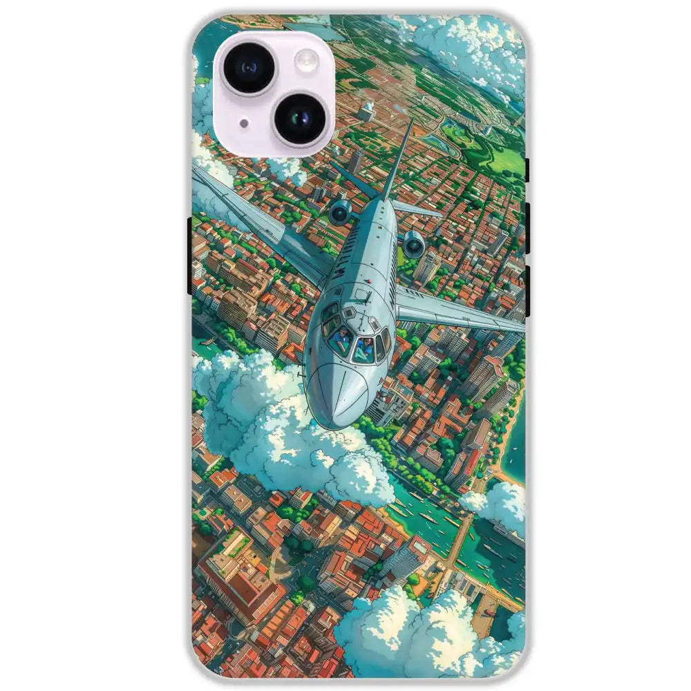 Flying Over City - Hard Cases For Apple iPhone 14
