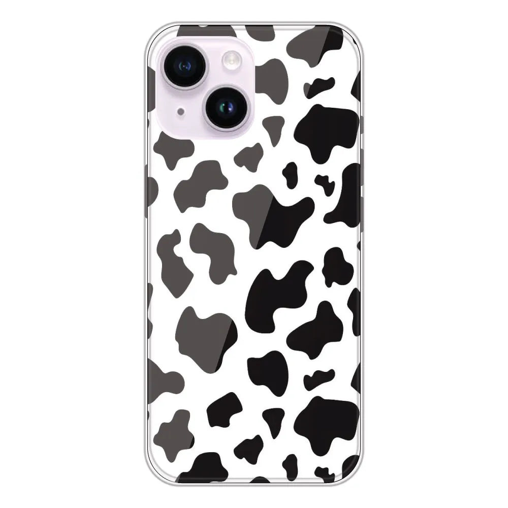 Cow Print - Clear Printed Silicone CaseFor Apple iPhone 14