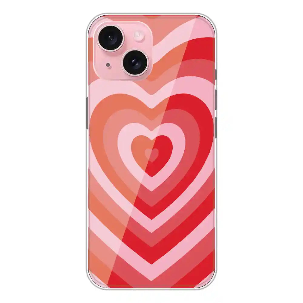 Red Hearts - Printed Silicone Case For Apple iPhone 15 Plus