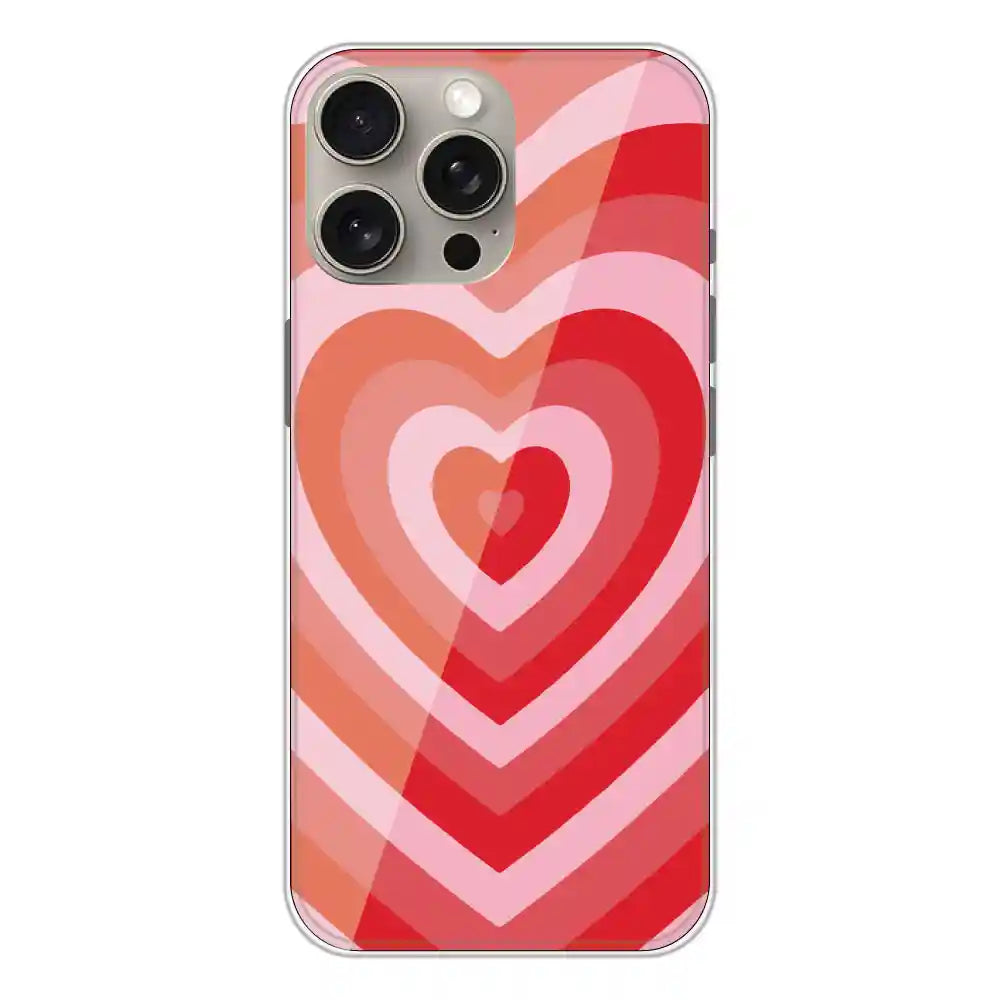 Red Hearts - Printed Silicone Case For Apple iPhone 15 Pro Max