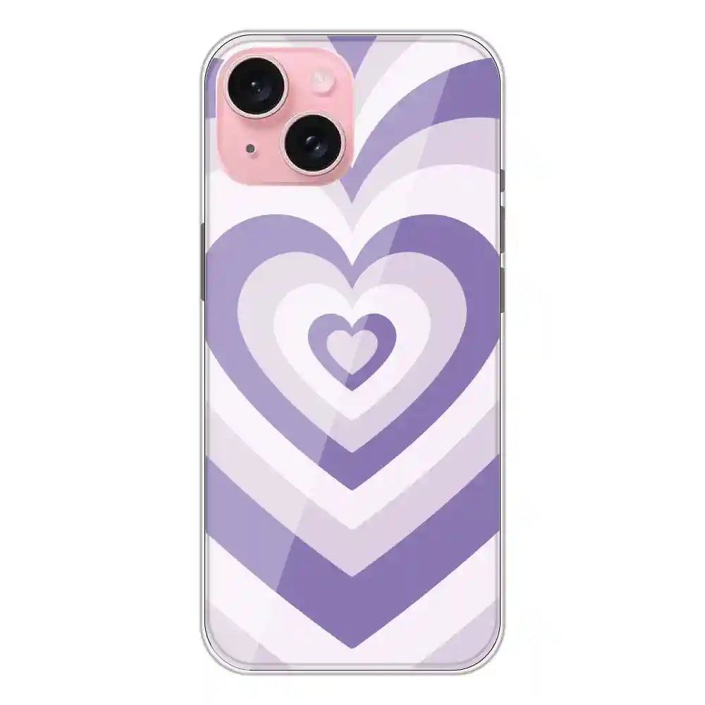 Dark Purple Hearts - Printed Silicone Case For Apple iPhone 15 Plus