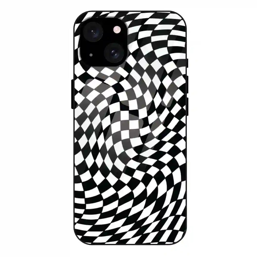 Checks - Glass Case For Apple iPhone 15 Plus
