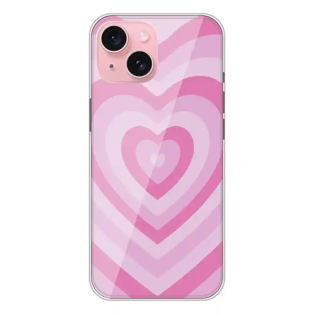 Pink Hearts - Printed Silicone Case For Apple iPhone 15 Plus