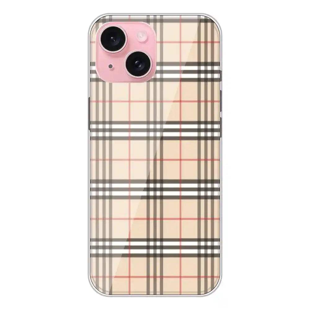 Yellow Checks - Printed Silicone Case For Apple iPhone 15 Plus