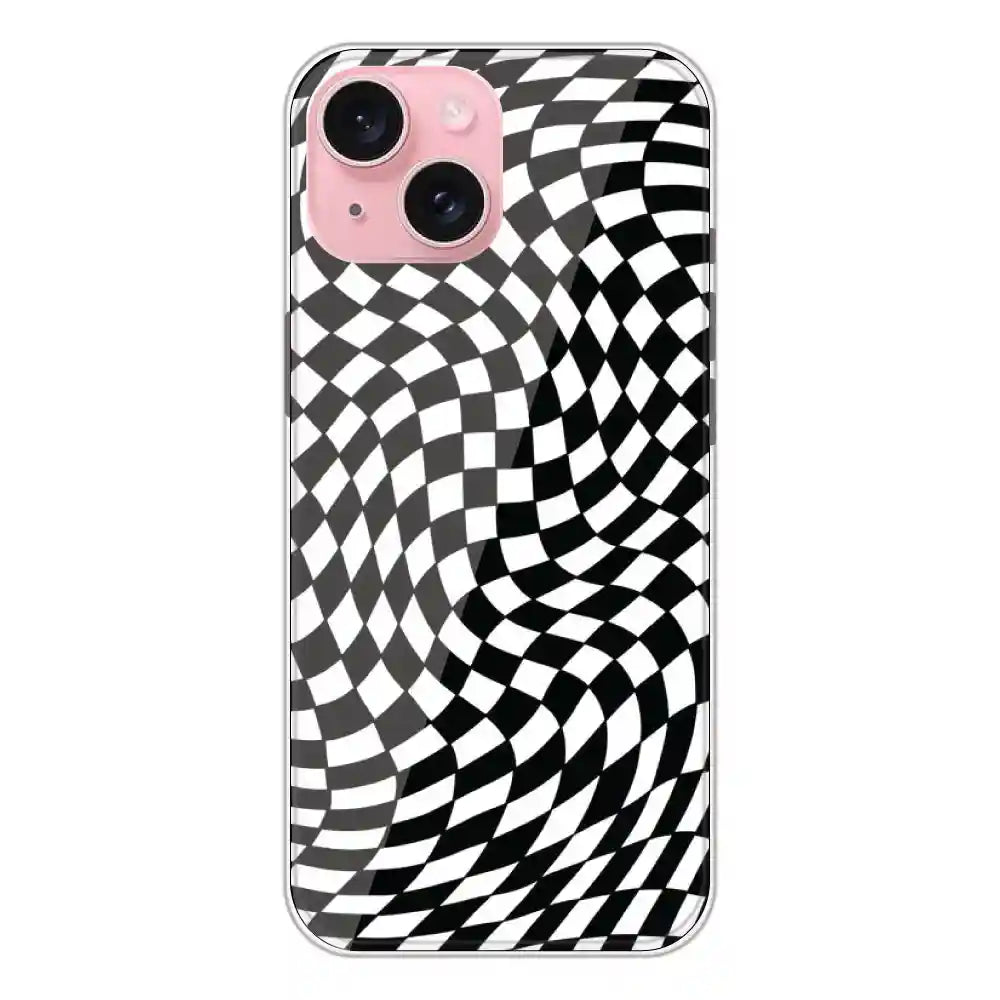 Checks - Printed Silicone Case For Apple iPhone 15 Plus