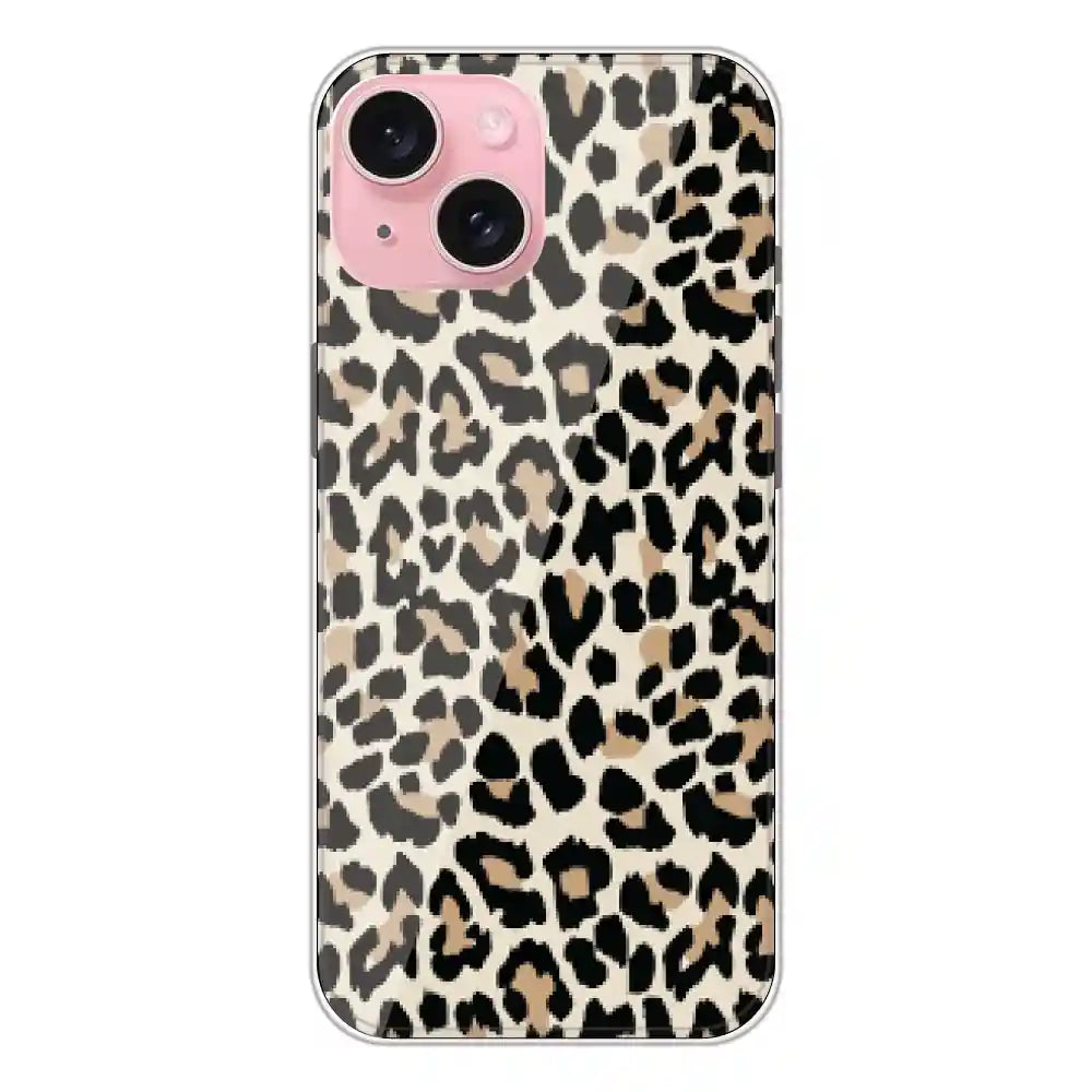 Leopard Print - Printed Silicone Case For Apple iPhone 15 Plus