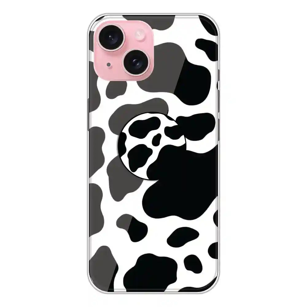 Cow Print - Silicone Grip Case For Apple iPhone 15 Plus