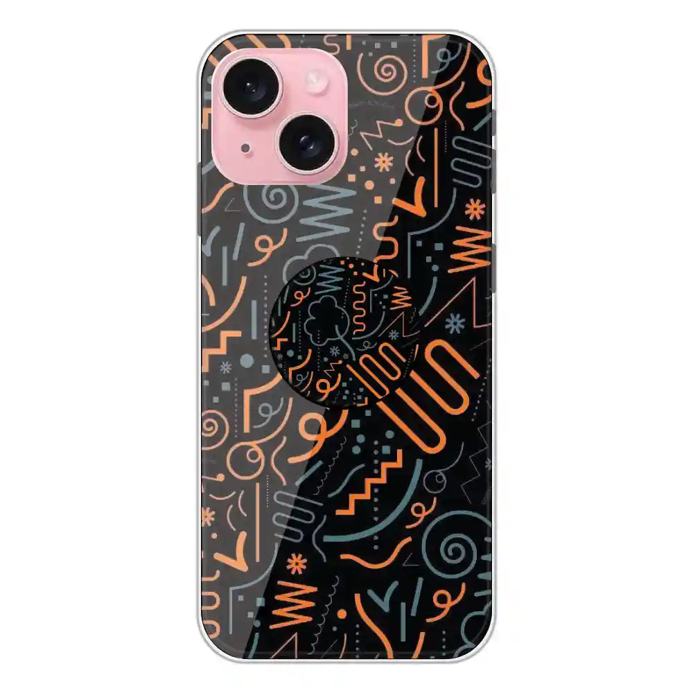 Orange Graffiti - Silicone Grip Case For Apple iPhone 15 Plus