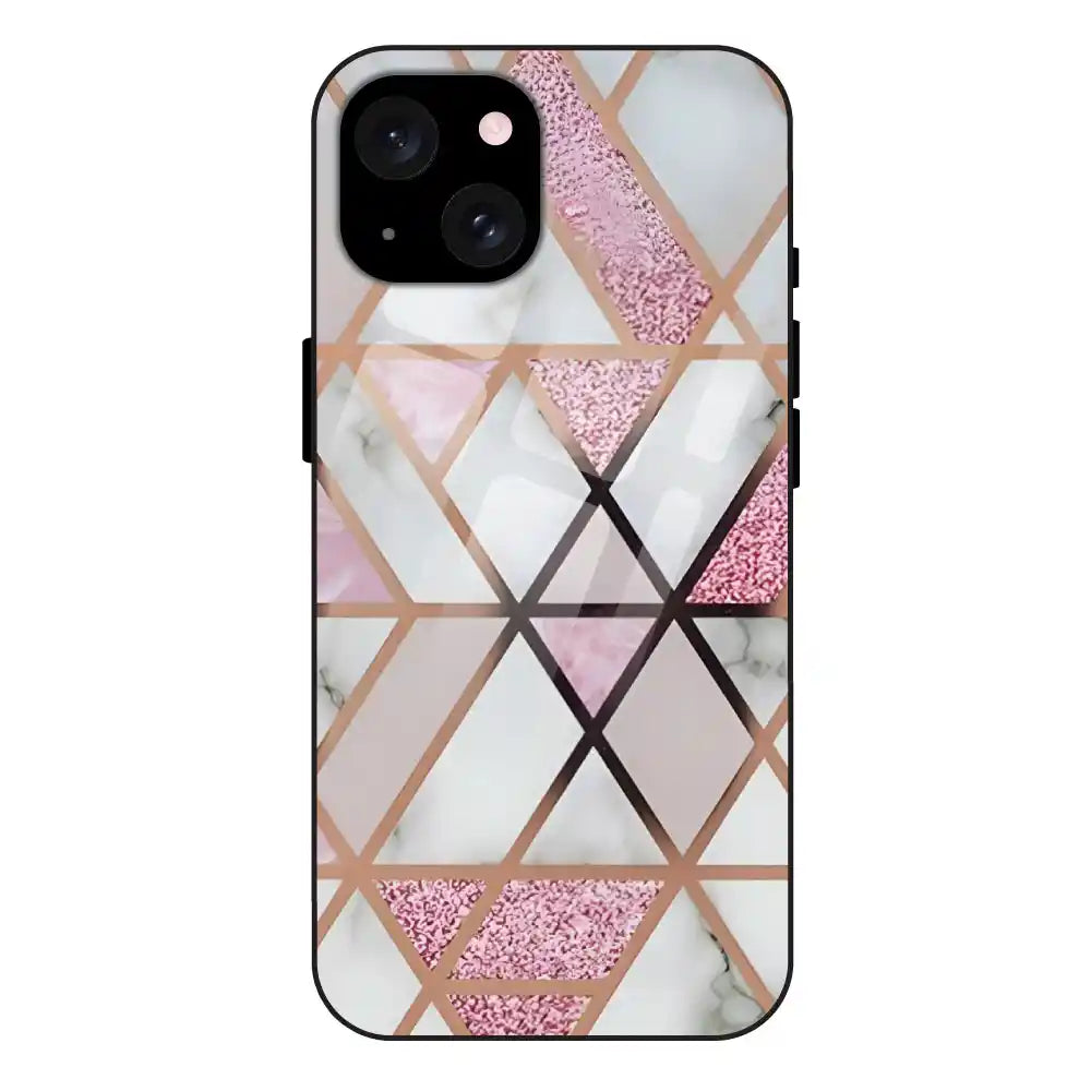 'Blush Prism Geometric - Glass Case For Apple iPhone 15 Plus