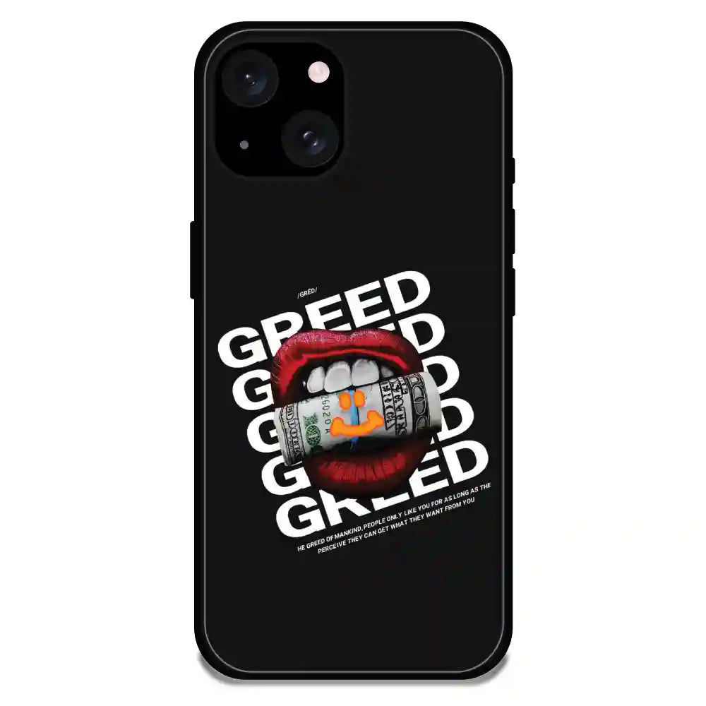 'Greed - Glossy Metal Silicone Case For Apple iPhone 15 Plus
