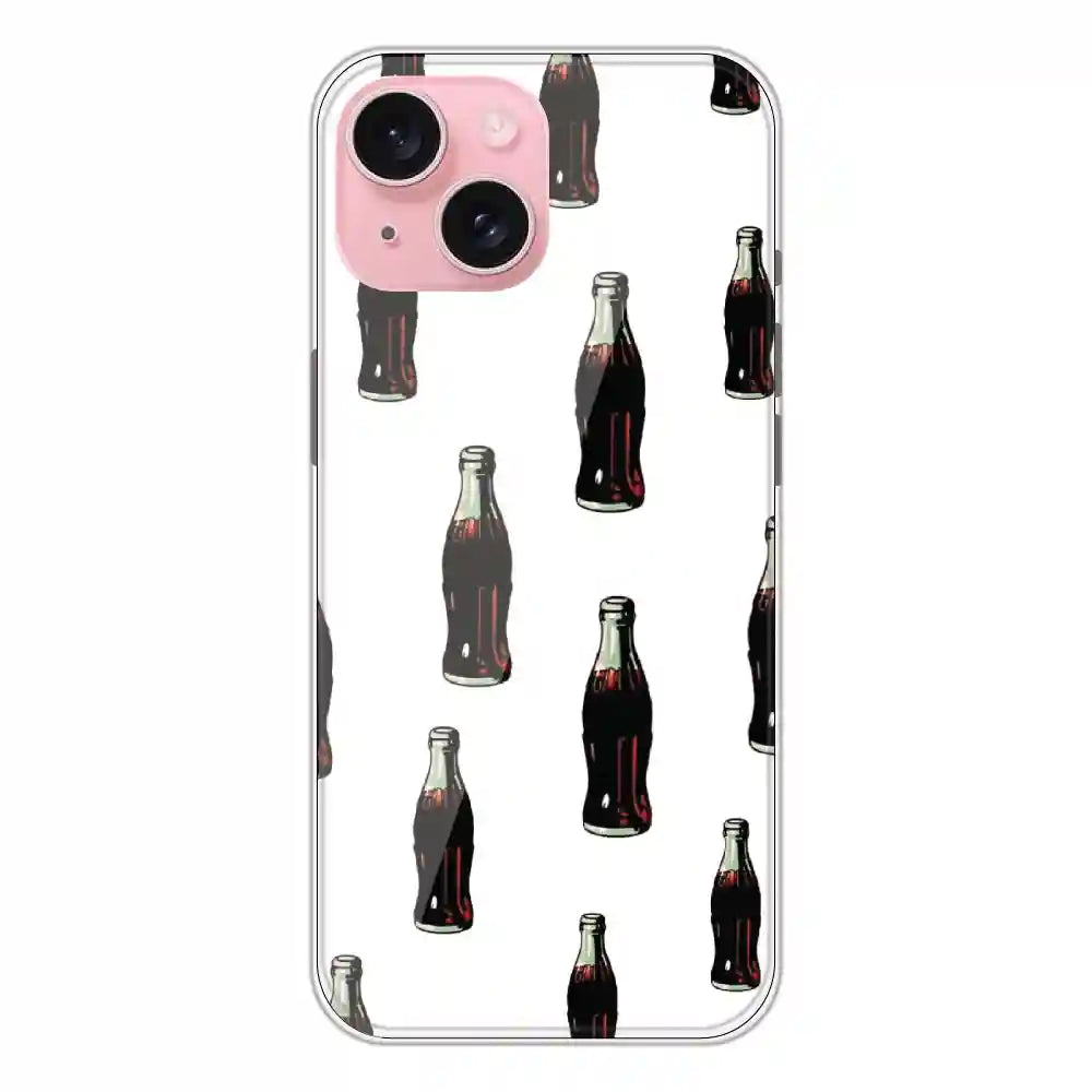 Soft Drinks - Clear Printed Silicone Case For Apple iPhone 15 Plus