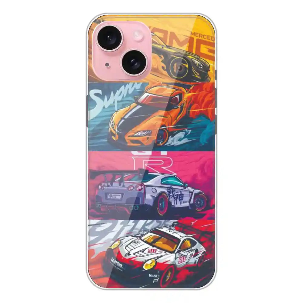 Sports Car - Printed Silicone Case For Apple iPhone 15 Plus