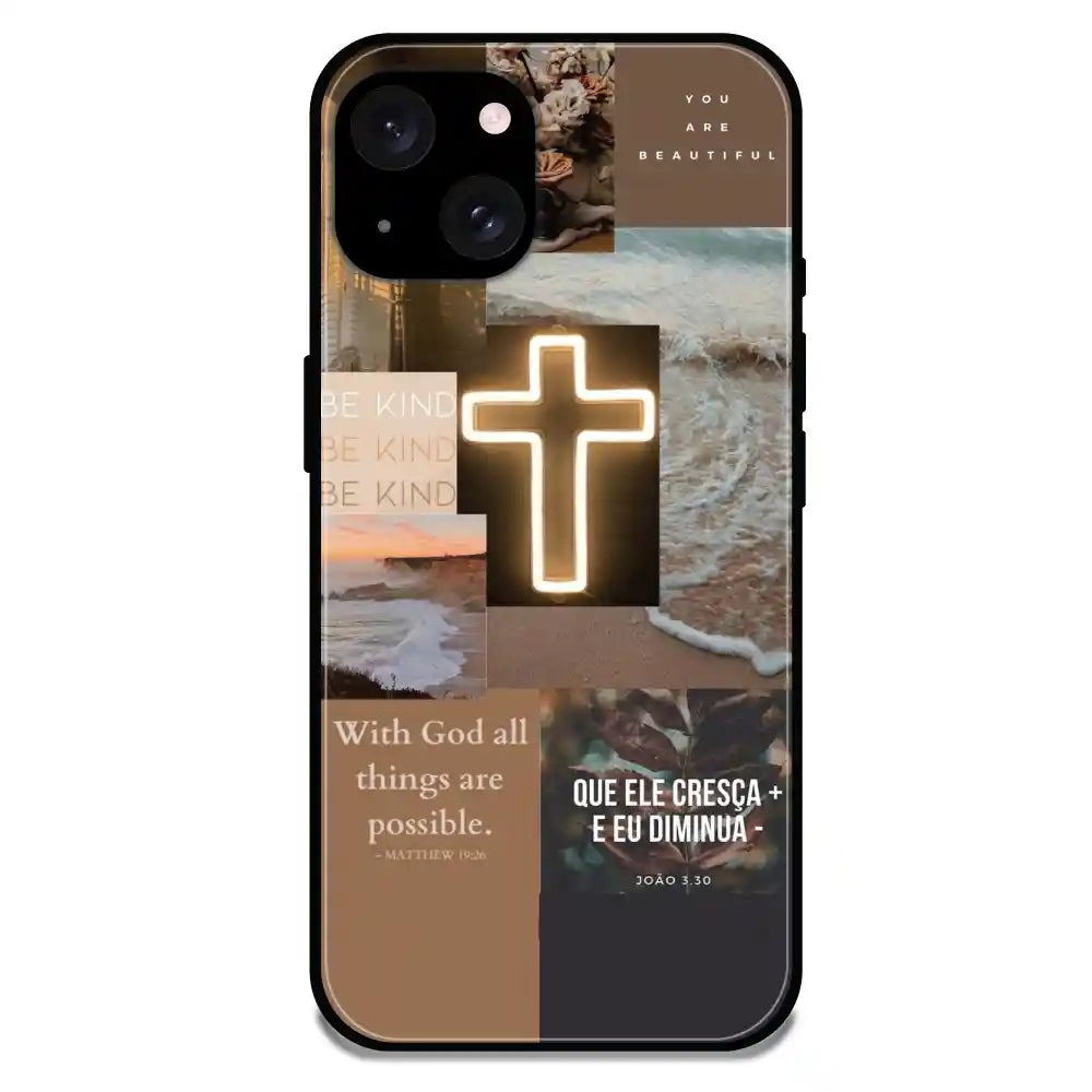 'Jesus Son Of God - Glossy Metal Silicone Case For Apple iPhone 15 Plus