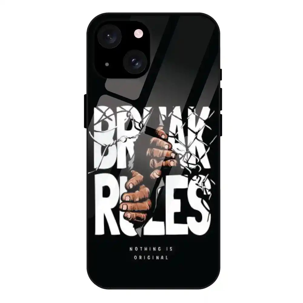 'Break Rules - Glass Case For Apple iPhone 15 Plus