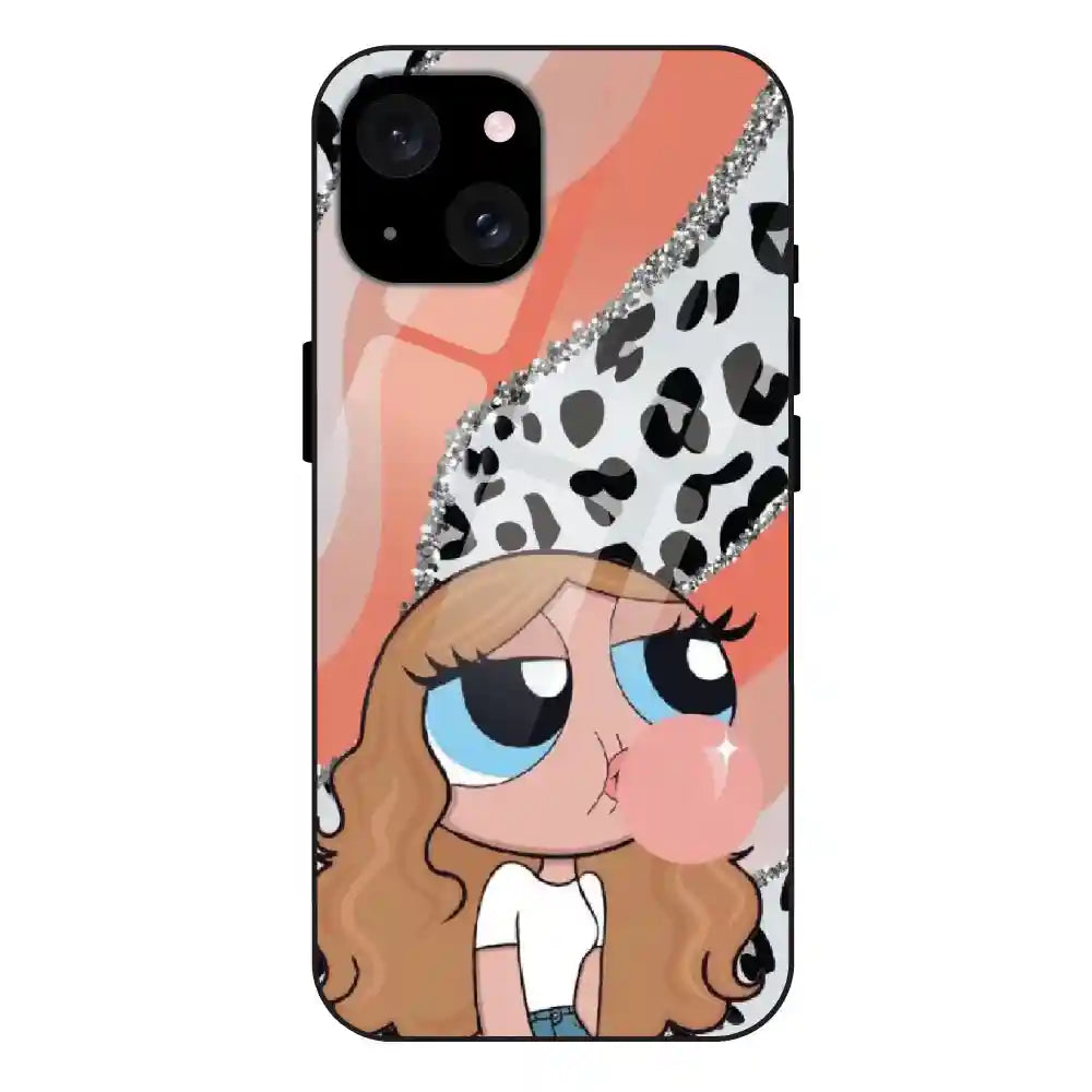 Peach Print Baddie Girl - Glass Cases For iPhone Models